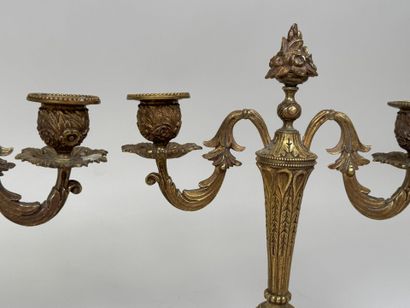 Paire de candélabres en bronze doré et ciselé...