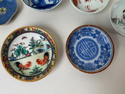 ASIE, XXe.
Collection de 8 coupelles ou vide-poches...