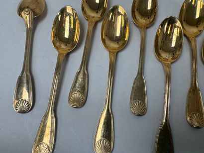Set of 12 small mocha spoons in 950/1000...