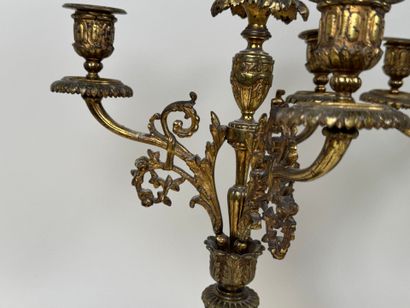 Paire de flambeaux en bronze doré et ciselé...