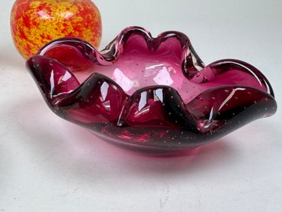 MURANO, XXe.
Trois coupes vide-poches en...
