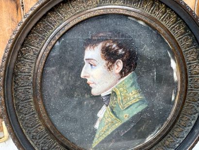 École, XXe.
Portrait de femmes.
Deux miniatures...