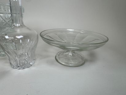 Lot en verre et cristal comprenant 3 coupes...