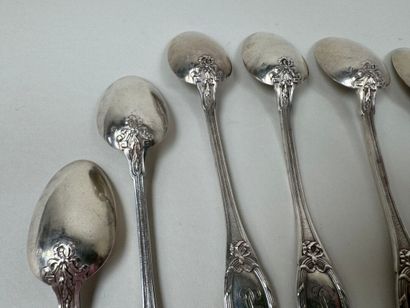 Set of 11 small spoons in 950/1000 silver,...