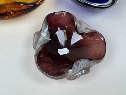 MURANO, XXe.
Trois coupes vide-poches en...