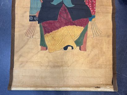 Trois dignitaires.
220 x 102 cm.
(taches,...