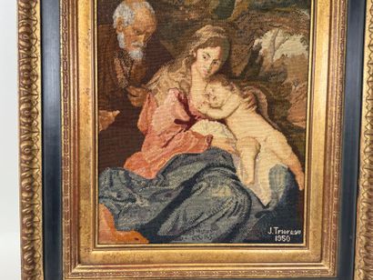 École, XXe.
La Sainte Famille.
Tapisserie...