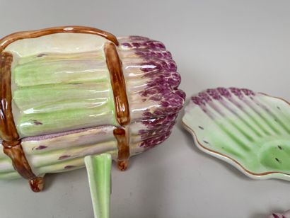 Partie de service à asperges en céramique...
