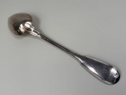 Serving spoon in silver 950/1000, Au Vieillard...