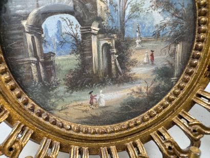École XXe.
Femme au ruban rose et Vue de...