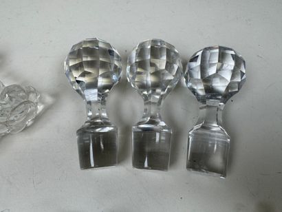 Série de 6 porte-couteaux en verre moulé...