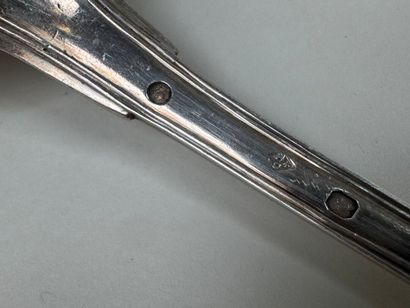 Serving spoon in silver 950/1000, Au Vieillard...