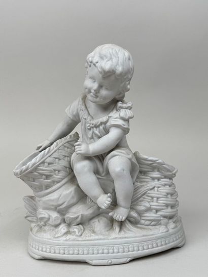 École, XXe.
Enfant aux paniers.
24 x 19 x...