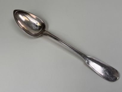 Serving spoon in silver 950/1000, Au Vieillard...