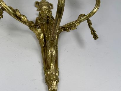 Applique en bronze doré à décor feuillagé...