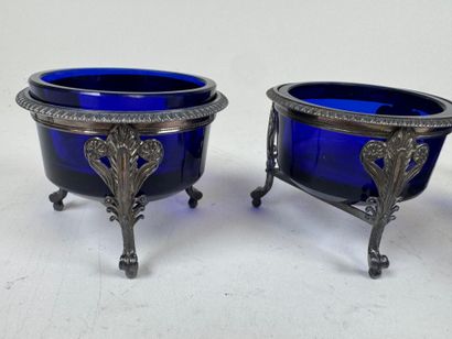 Set in finely chased silver decorated with...