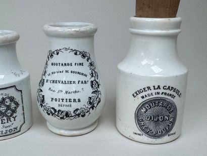 Collection de 6 pots publicitaires à moutarde...