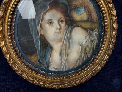École, XXe.
Portrait de femme.
Miniature...