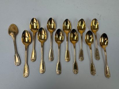 Set of 12 small mocha spoons in 950/1000...