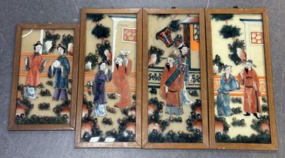 CHINE, fin XIXe-début XXe. 
Série de quatre...