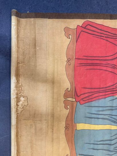 Trois dignitaires.
220 x 102 cm.
(taches,...