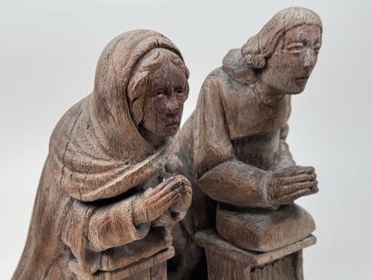 École, XIXe.
Personnages en prière.
Deux...