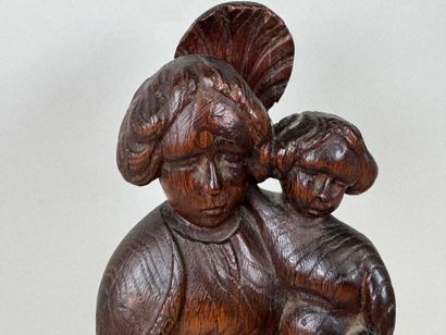 École, XIXe.
Vierge à l'Enfant.
Grand sujet...