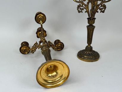 Paire de flambeaux en bronze doré et ciselé...