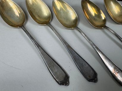 Set of 6 small spoons in silver 800/1000,...