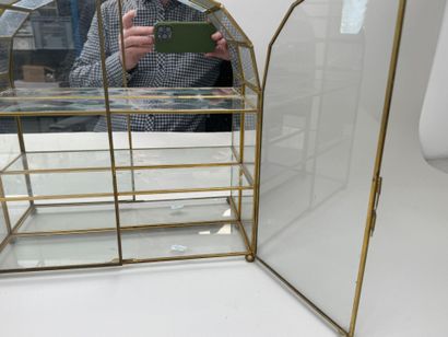 Trois petites vitrines de présentation en...