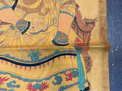 Trois dignitaires.
220 x 102 cm.
(taches,...