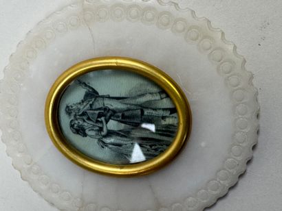 École XIXe.
Bergers.
Miniature pendentif...