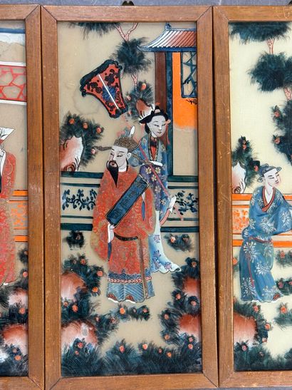 CHINE, fin XIXe-début XXe. 
Série de quatre...