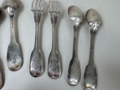 Lot in 950/1000 silver, Minerve hallmark,...
