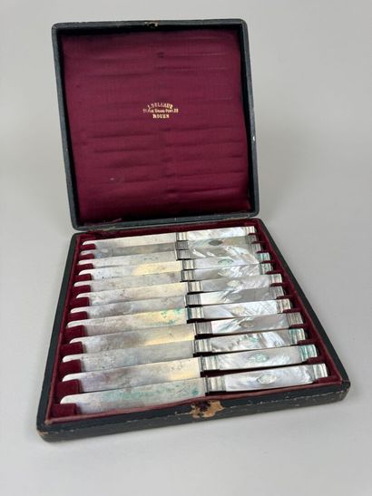 +
Set of 12 entremet knives, mother-of-pearl...