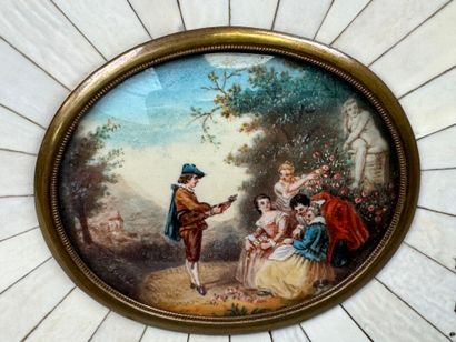 École XXe.
Scène galante.
Miniature à vue...