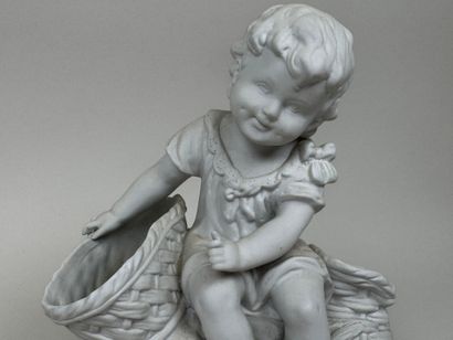 École, XXe.
Enfant aux paniers.
24 x 19 x...