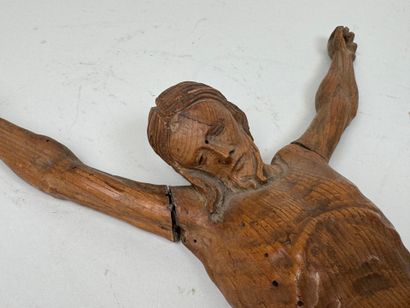 École, XXe.
Christ.
Sujet en buis sculpté.
H....