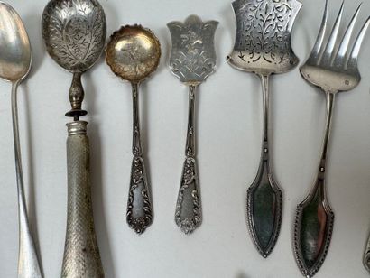 Set of mismatched silver and silver-plated...