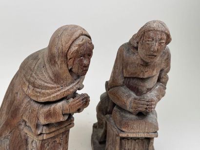 École, XIXe.
Personnages en prière.
Deux...