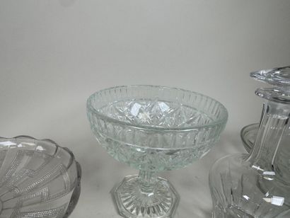 Lot en verre et cristal comprenant 3 coupes...