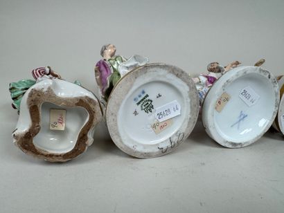 École, fin XIXe et XXe.
Sept sujets en porcelaine...