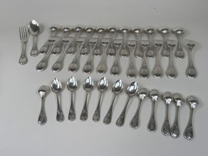 CHRISTOFLE. 
Partie de ménagère en métal...