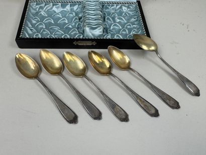 Set of 6 small spoons in silver 800/1000,...