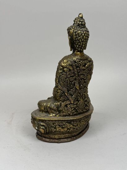 ASIE, XXe.
Bouddha.
Sujet en bronze ciselé.
26...