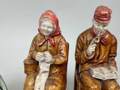 École, XXe.
Ensemble de 2 tirelires en plâtre...