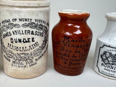 Collection de 6 pots publicitaires à moutarde...