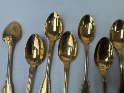 Set of 12 small mocha spoons in 950/1000...