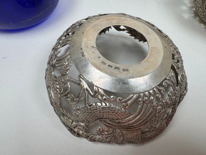 INDOCHINA, 20th century.
Six repoussé silver...