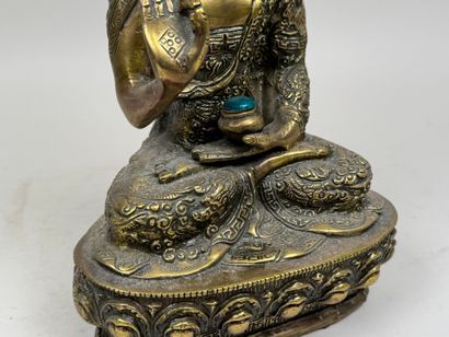 ASIE, XXe.
Bouddha.
Sujet en bronze ciselé.
26...